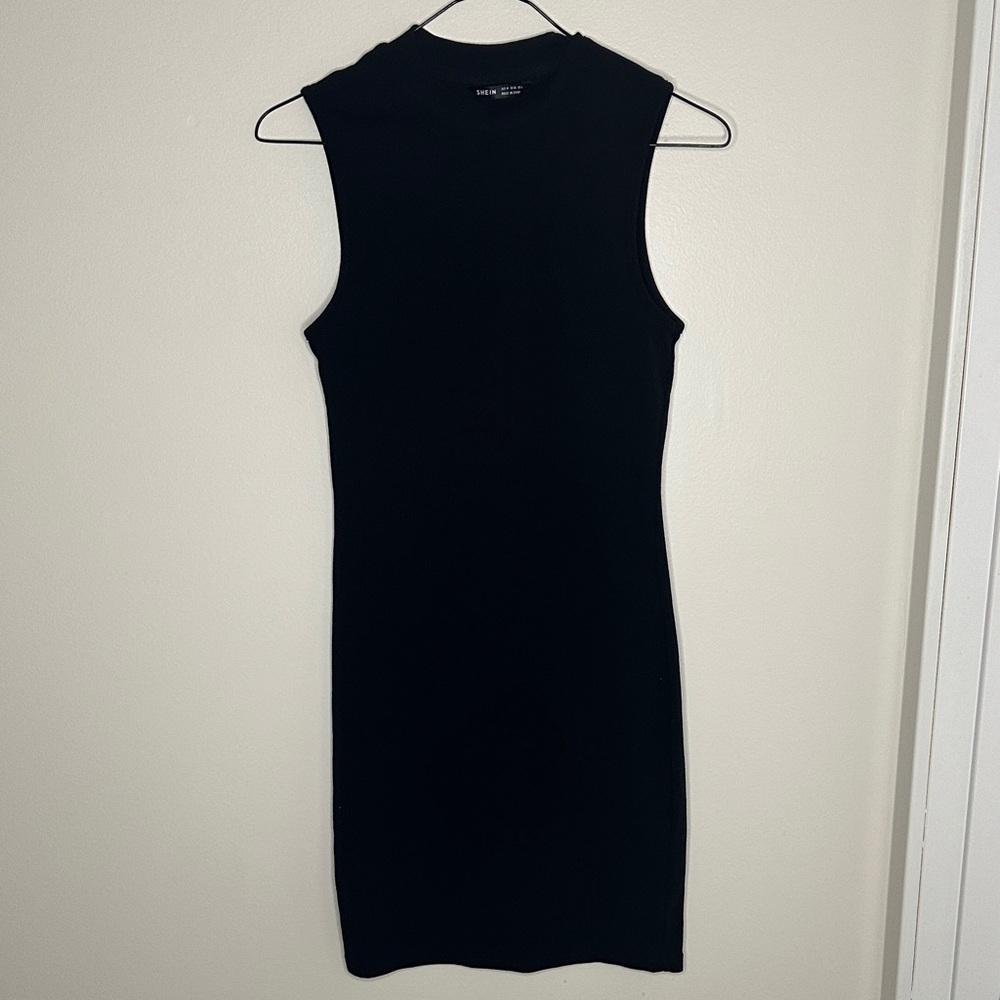 SHEIN Elegant Black Sleeveless Mini Dress